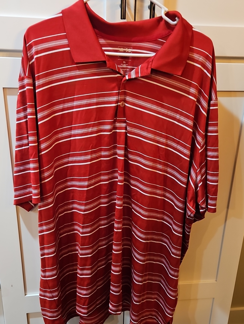 adidas Red & White Striped Polo 3xl